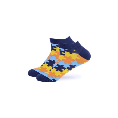 Yellow Puzzled Ankle Socks