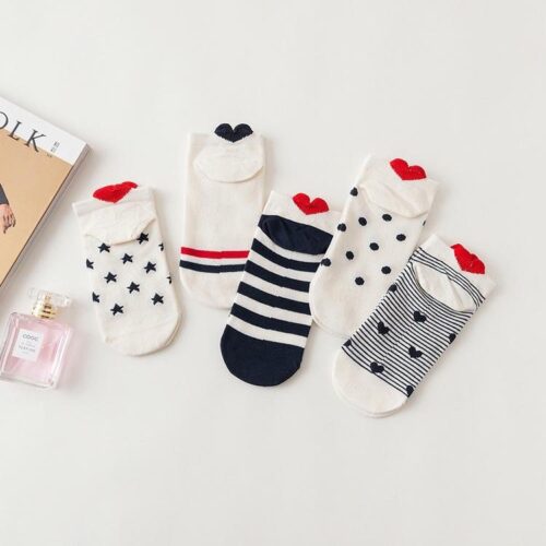 Heartful Ankle Socks (Pack of 5)