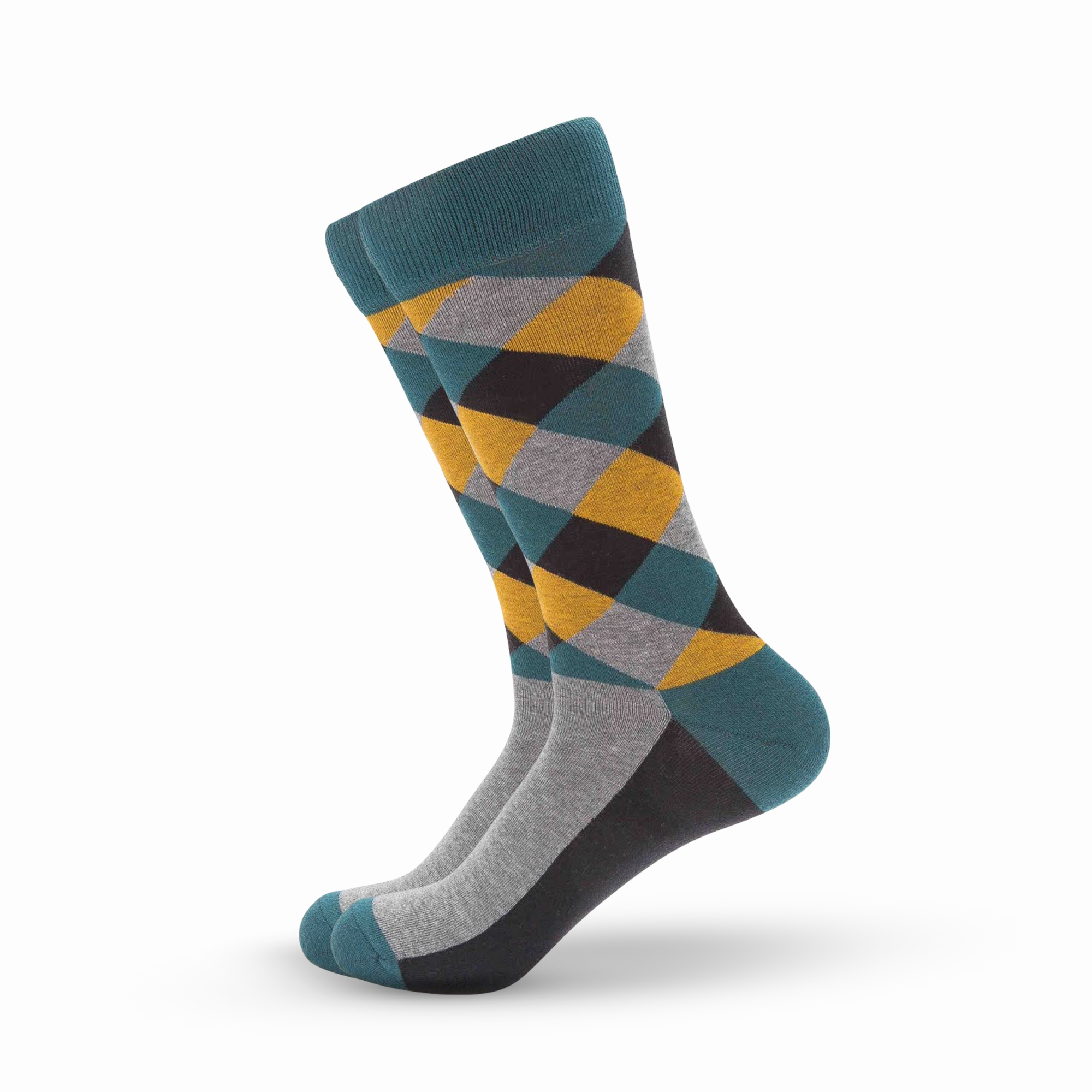Green Half Argyle Socks