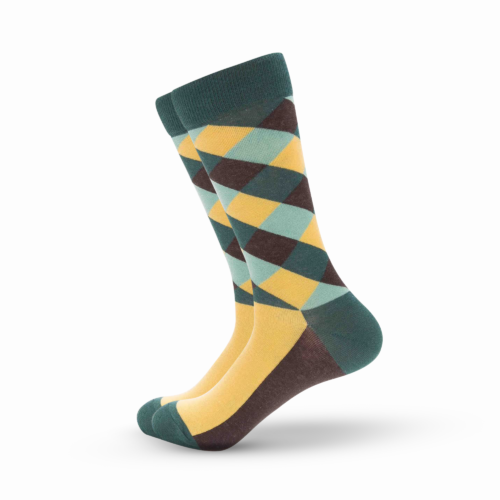Mustard Half Argyle Socks