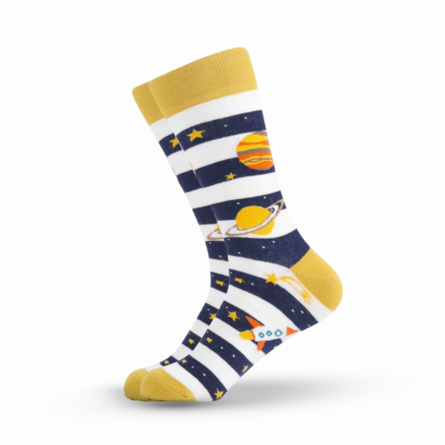 Yellow Space Socks