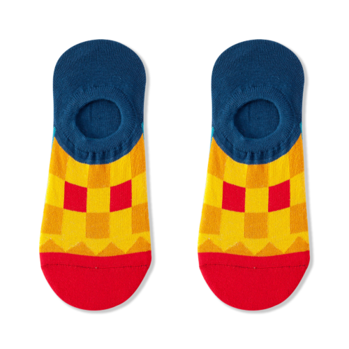 Gold Block No-Show Socks