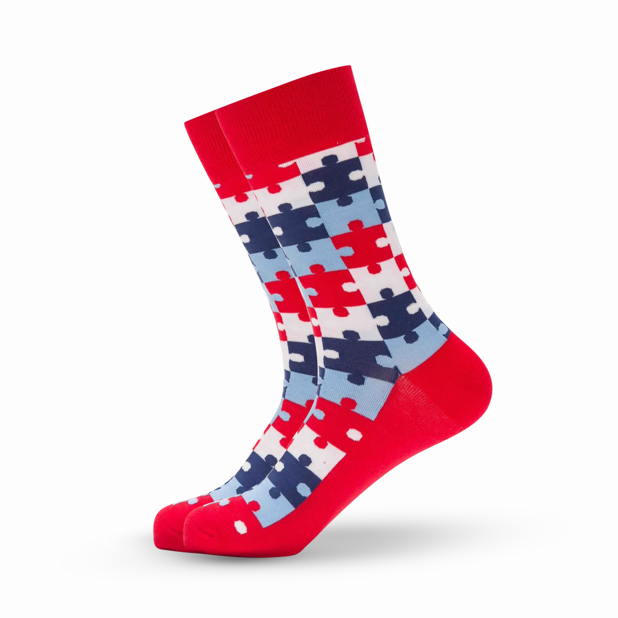 Red Puzzled Socks